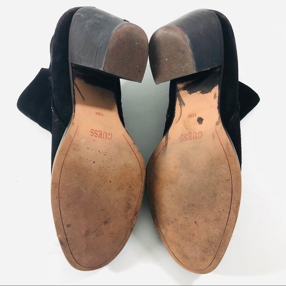 Guess Suede Stacked Heel Ankle Boots - Picture 9 of 13